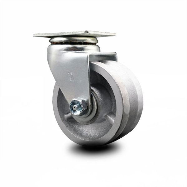 Service Caster 4 Inch V-Groove Semi Steel Cast Iron Wheel Swivel Caster with Roller Bearing SCC SCC-20S420-VGR - main